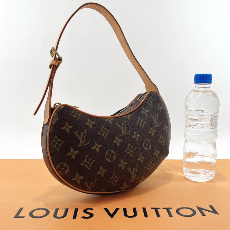 LOUIS VUITTON Croissant PM Monogram Canvas Shoulder Bag Brown