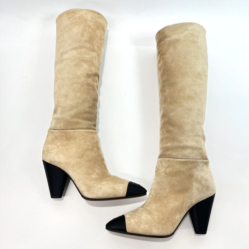 Gabrielle Suede and Satin Cap Toe Short Boots
