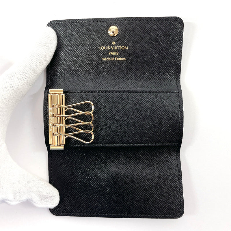 Louis Vuitton key ring Brown Black Gold hardware Leather ref