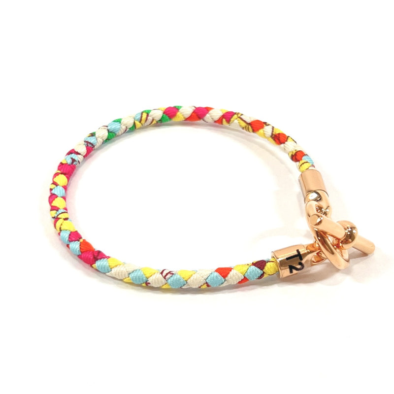 HERMES bracelet Grennan de Bourtour silk/Gold Plated multicolor Women New