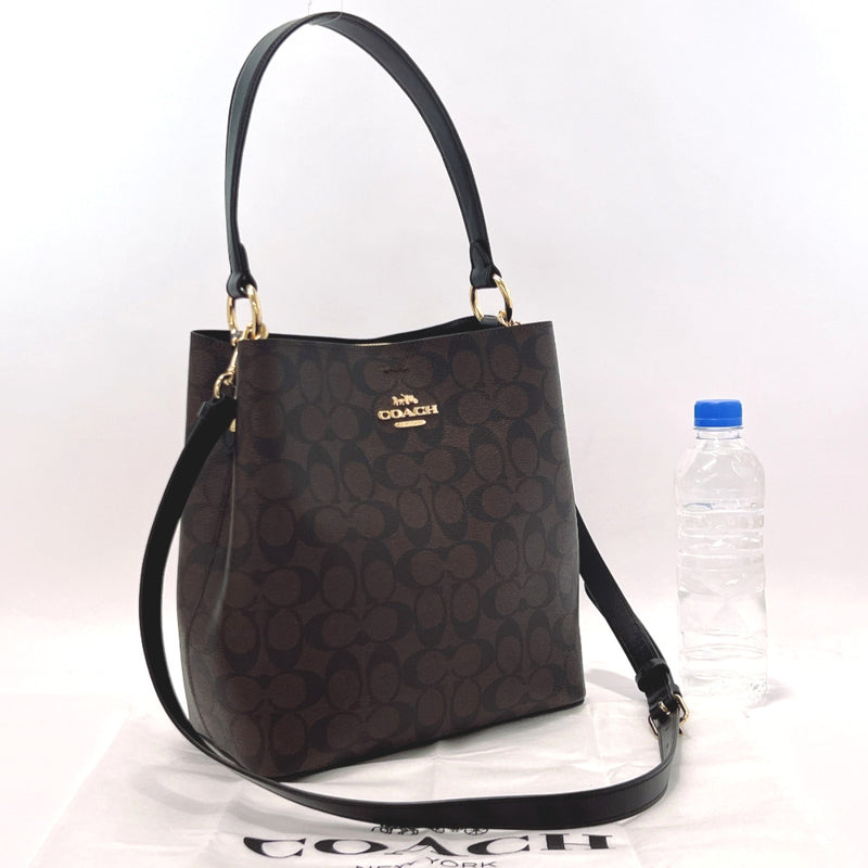 COACH Handbag 91512 Signature 2way PVC/leather Brown Brown Women Used