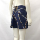 LOUIS VUITTON Pants Chain print sailor shorts cotton/Polyurethane Navy Women New