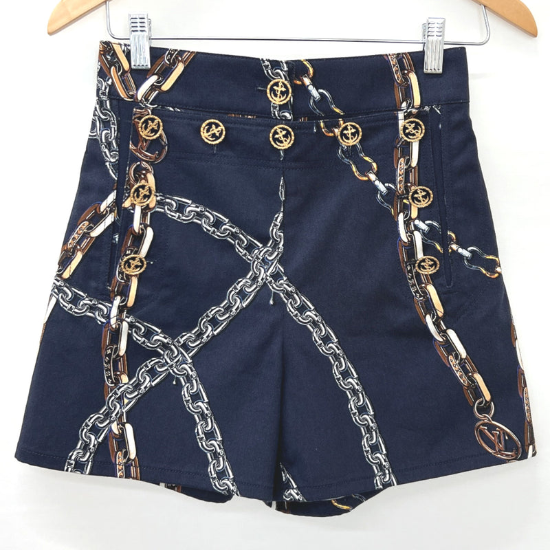 LOUIS VUITTON Pants Chain print sailor shorts cotton/Polyurethane Navy  Women New