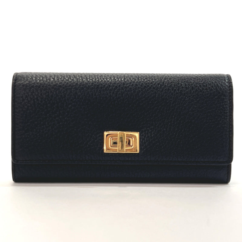 FENDI purse 8M0427 Peek-A-Boo Continental Wallet leather Black Women Used
