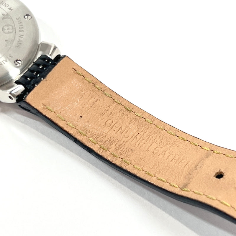 Pre-owned Louis Vuitton Tambour Quartz Silver Dial Ladies Watch Q121K, Quartz Movement, Genuine Leather Strap, 27 mm Case in Brown / Silver