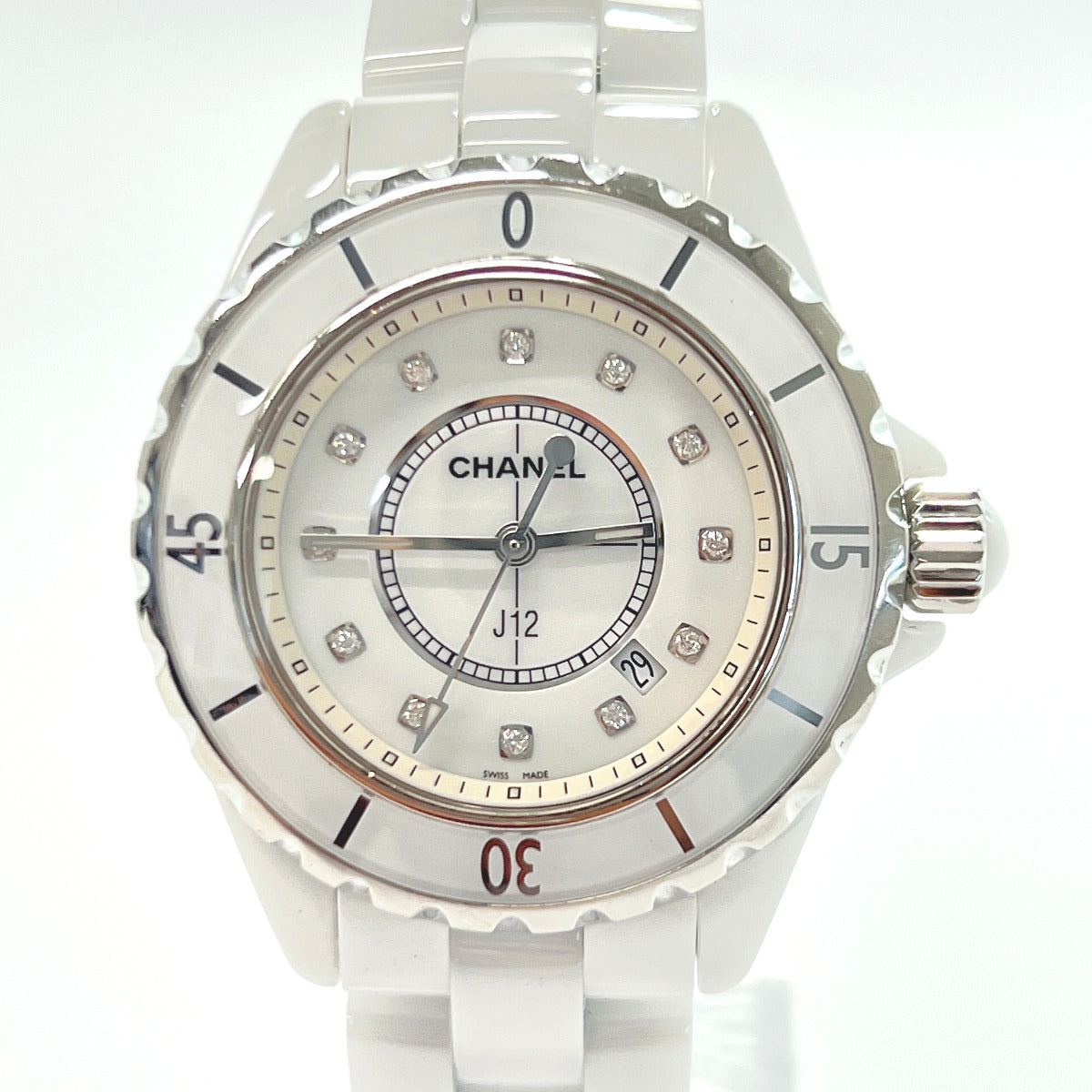 CHANEL Watches H1628 J12 ceramic/Stainless Steel white Women Used –