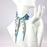 Dior scarf ribbon silk blue Women Used