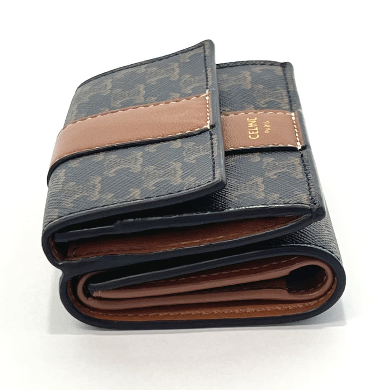 Shop CELINE Triomphe Small Triomphe Wallet In Triomphe Canvas