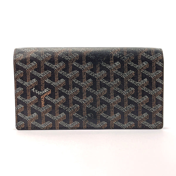 Goyard Coin Case Brown PVC Leather Purse Women's Men's Herringbone Pattern