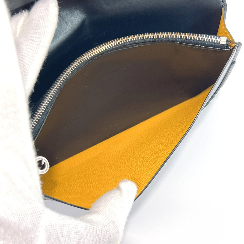 Goyard Long Wallet Round Zipper Herringbone Black Pre-Owned Japan