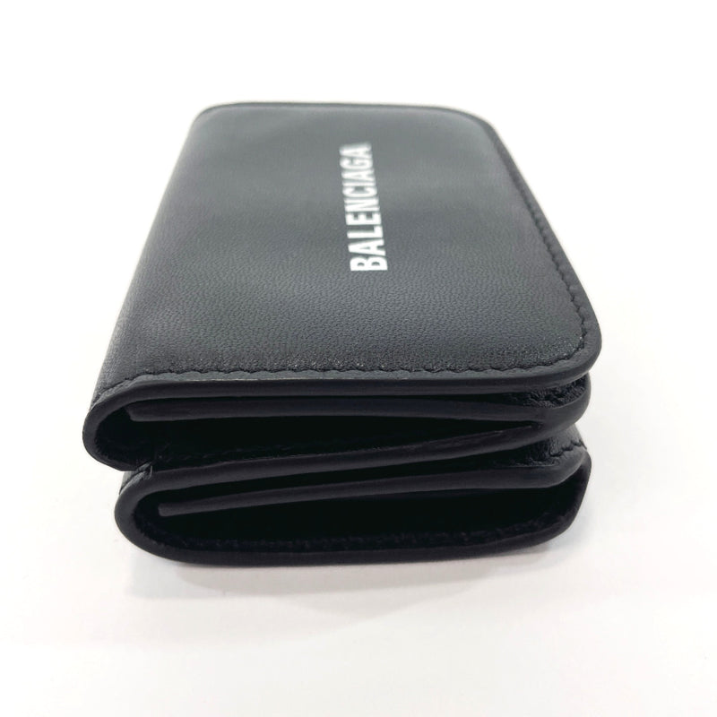 BALENCIAGA Tri-fold wallet 593813 1IZIM Cash mini wallet leather Black Women Used