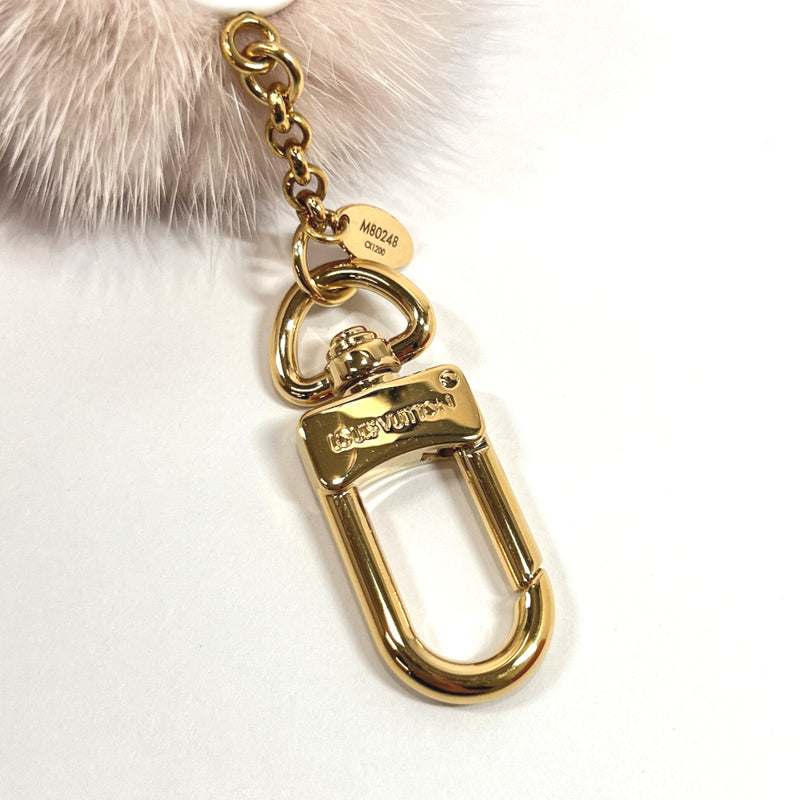 Used Louis Vuitton Women Key Holder Key Ring Key Chain Bag Charm Flower Pink