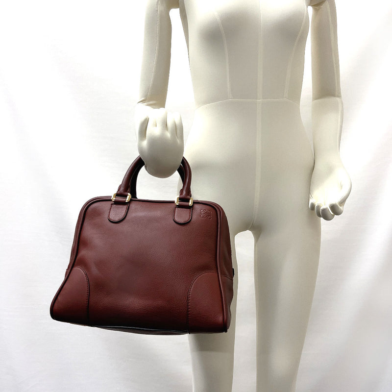 LOEWE Handbag Amazona 75 2way leather Brown Women Used