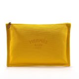 HERMES Pouch Yachting GM canvas yellow yellow unisex New