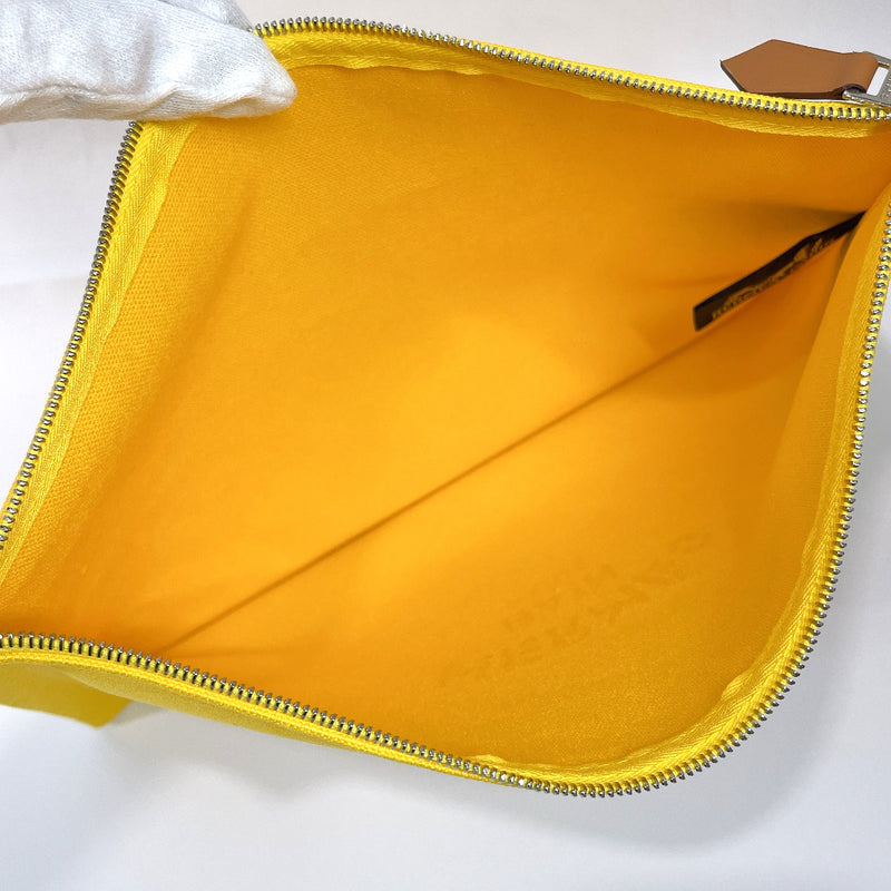 HERMES Pouch Yachting GM canvas yellow yellow unisex New