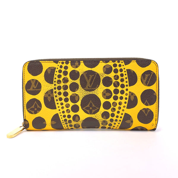 LOUIS VUITTON purse M60449 Pumpkin Dot / Zippy Wallet Yayoi Kusama Collaboration Monogram canvas yellow yellow unisex Used