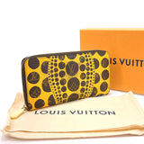 FLAWED Louis Vuitton yayoi kusama monogram zippy wallet yellow pumpkin  paint dot