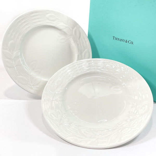 TIFFANY&Co. Tableware terrace plate pair Pottery white unisex Used