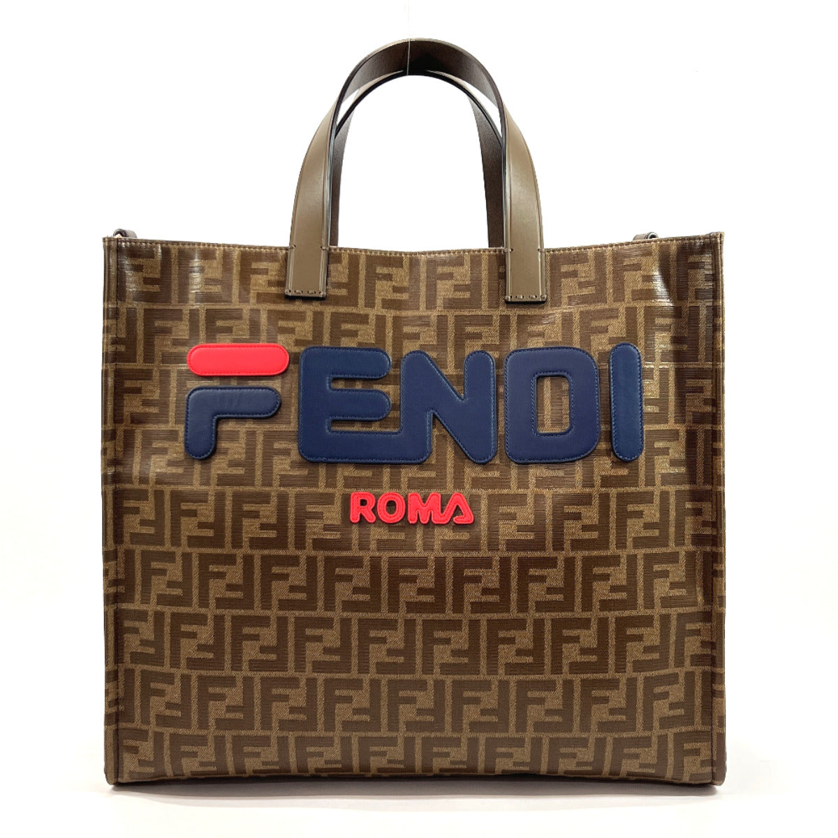 FENDI Tote Bag 8BH357 FILA collaboration Fendimania Zucca PVC/leather ...