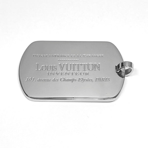 LOUIS VUITTON Pendant top Pandantif Champs Elysées GM Only one tag plate metal Silver unisex Used