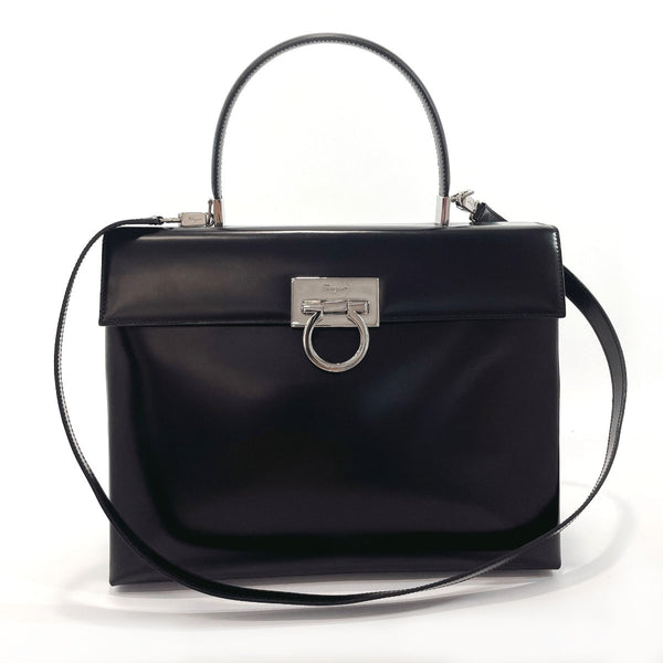 Salvatore Ferragamo Handbag DY-219365 Gancini leather Black Women Used
