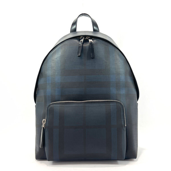 BURBERRY Backpack Daypack Backpack London check PVC/leather Navy 