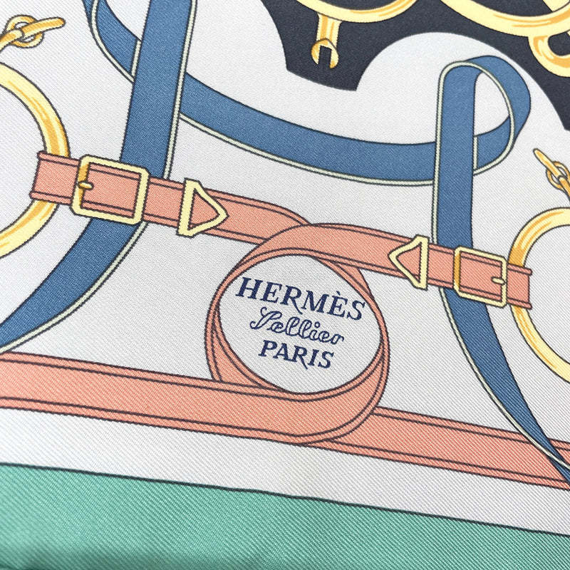 HERMES scarf Petit Carre Eperon d'or (golden spur) silk multicolor Women Used