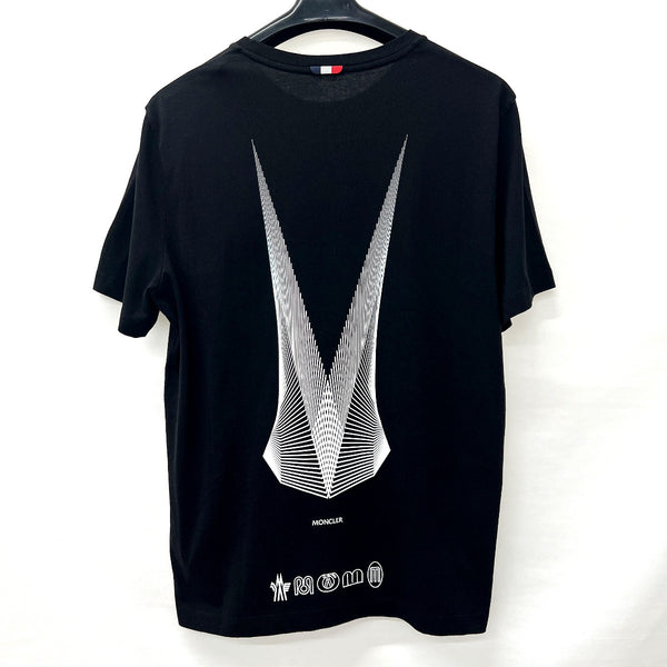 MONCLER Short sleeve T-shirt F20918C78010 Crew neck T-shirt cotton Black mens New
