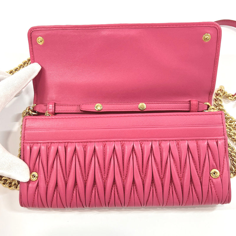 MIUMIU purse Materasse Chain wallet leather pink Women Used