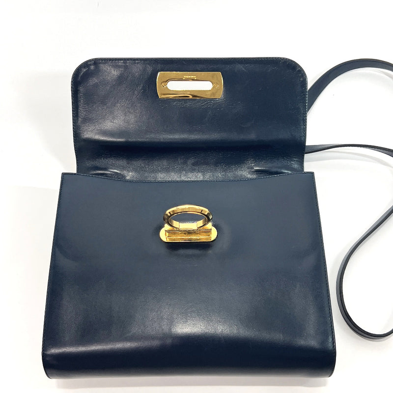 Salvatore Ferragamo Shoulder Bag E21 1067 Gancini leather Navy Women Used