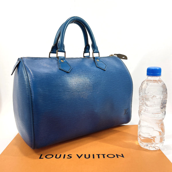 Louis Vuitton Epi Speedy 30 M43005 Blue Leather Pony-style