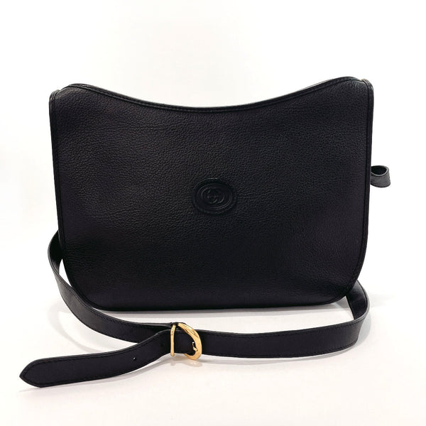 GUCCI Shoulder Bag 001-113-1036 Interlocking G Old Gucci leather Black Women Used