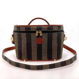 FENDI Handbag pecan vanity 2WAY PVC/leather Brown Women Used