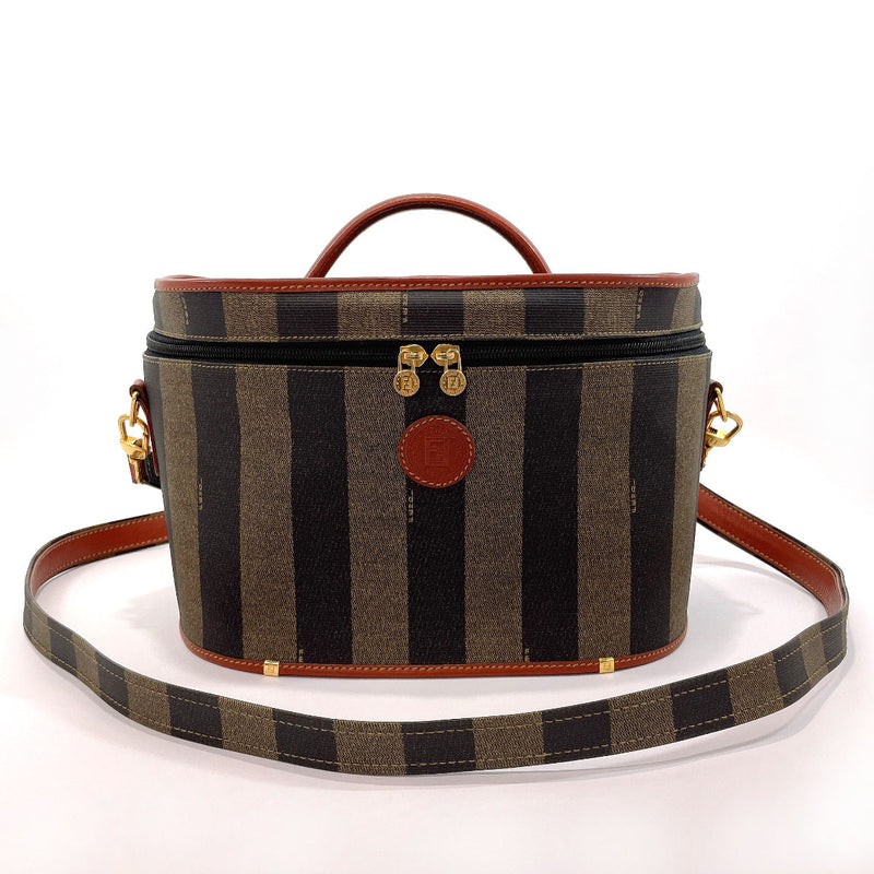 FENDI Handbag pecan vanity 2WAY PVC/leather Brown Women Used – JP