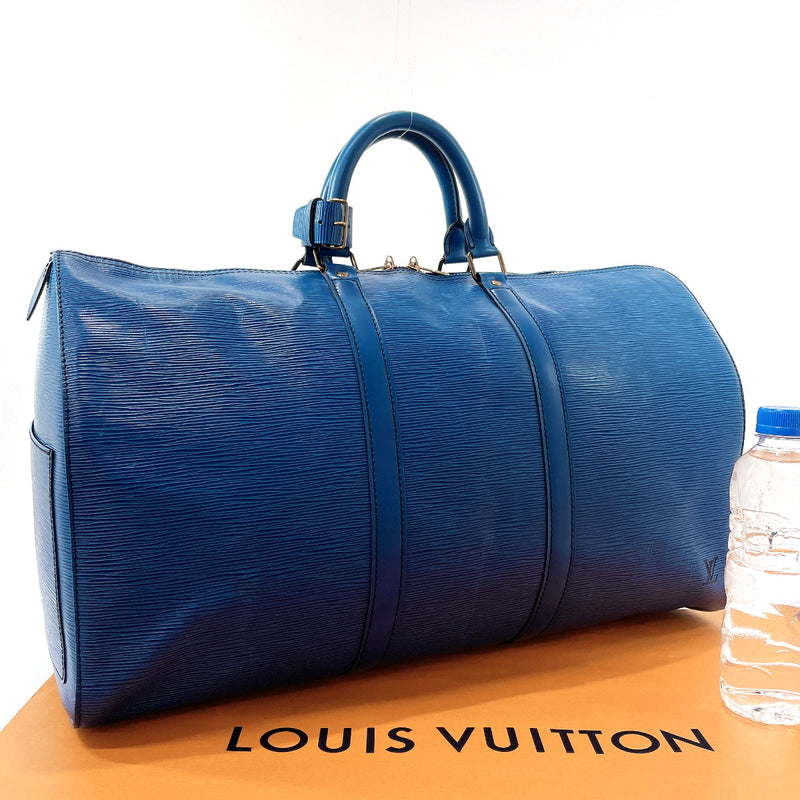 LOUIS VUITTON Boston bag M42965 Keepall 50 Epi Leather blue mens Used