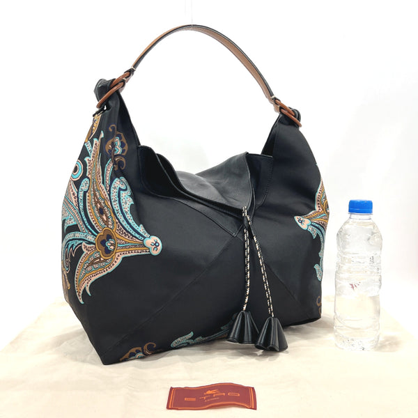 ETRO Shoulder Bag 1I181・4864 Hobo Nylon/leather Black 04 10 18 Women Used