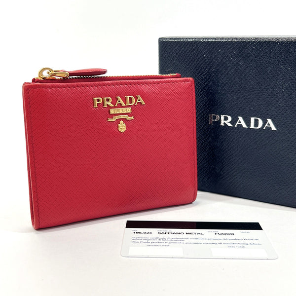 PRADA wallet 1ML023 Safiano leather Red Women Used