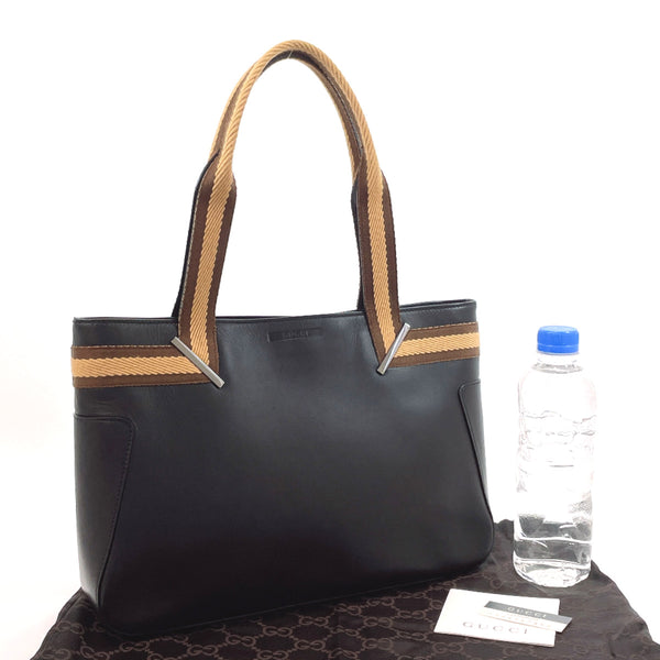 GUCCI Tote Bag 002・1135 leather Black Black unisex Used