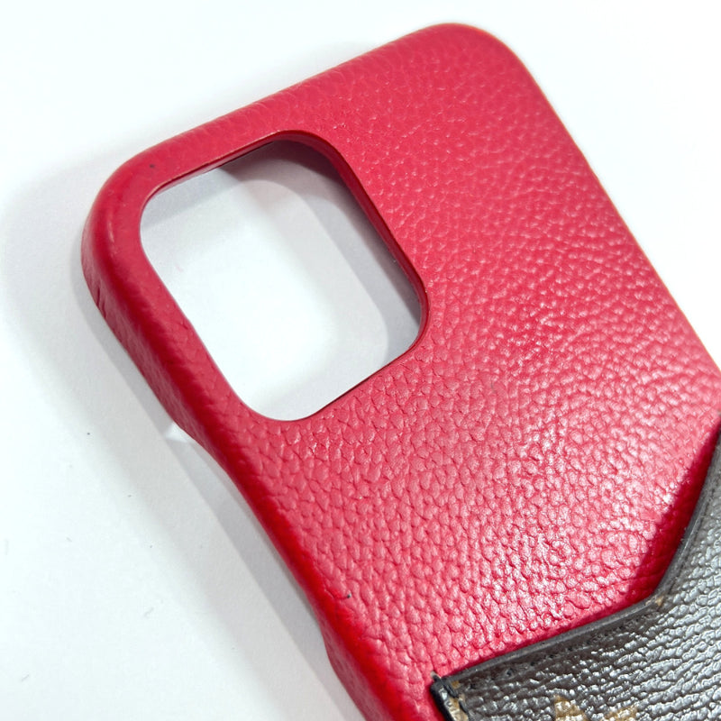LOUIS VUITTON Other accessories M80081 IPHONE BUMPER 12PRO Monogram canvas Red unisex Used