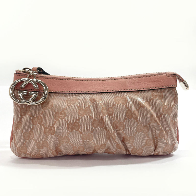 GUCCI Pouch 212203 GG crystal/leather pink Women Used