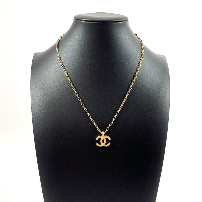 CHANEL Necklace COCO Mark vintage metal gold Women Used