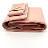 PRADA Tri-fold wallet 1MH840 ribbon Safiano leather pink Women Used