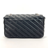 BALENCIAGA Shoulder Bag 501684・1000 BB round ChainShoulder 2way leather Black Women Used