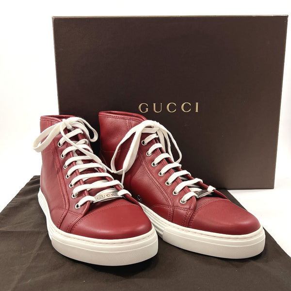 GUCCI sneakers 423300 High cut leather Red mens New