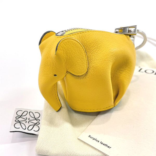 LOEWE coin purse 199.30.N96 charm leather yellow unisex Used