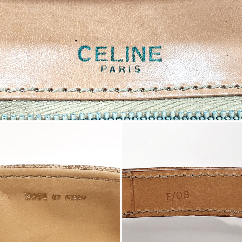 CELINE Shoulder Bag Macadam PVC/leather beige Women Used