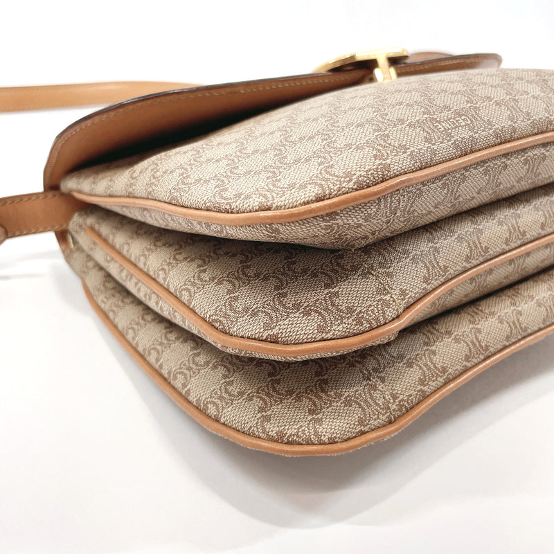 CELINE Shoulder Bag Macadam PVC/leather beige Women Used