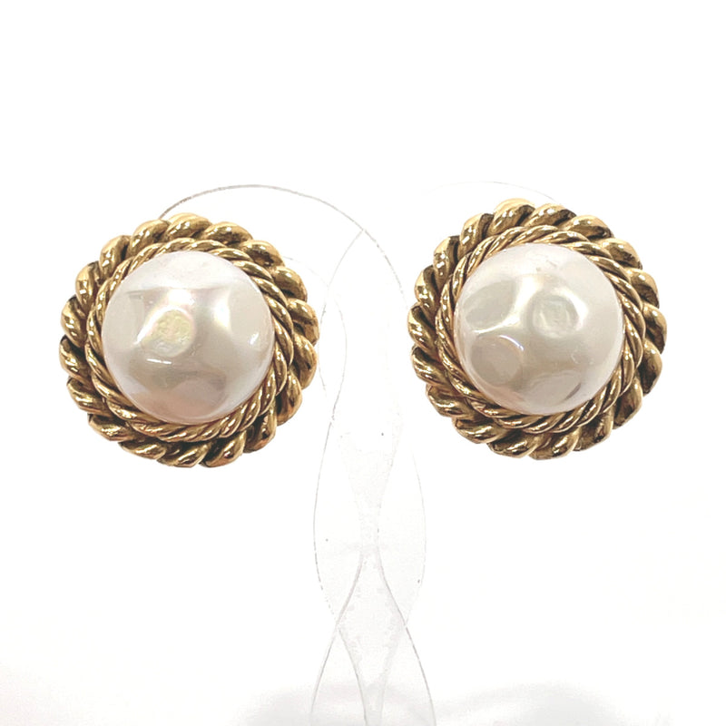 CHANEL Earring metal/Fake pearl gold Women Used