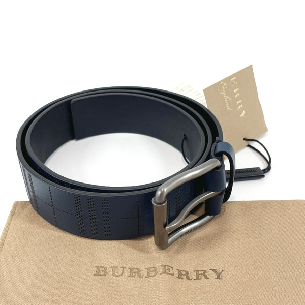 BURBERRY belt leather Navy unisex New