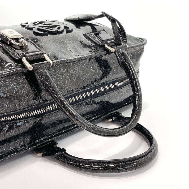 LOEWE Handbag Amazona 28 Patent leather Black Black Women Used